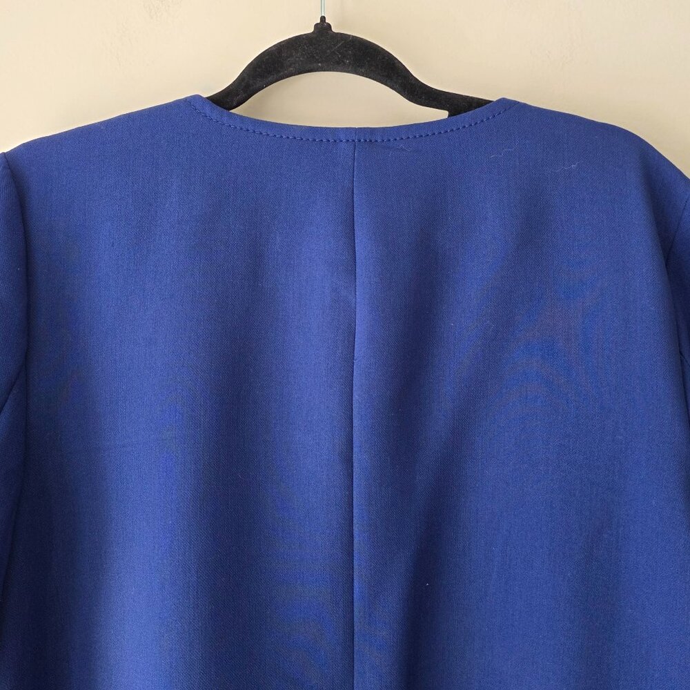 ALFANI Ruffle Sleeve Zip Front Jacket | Med | Crew Neck Lined Suit Topper NWT - Picture 7 of 10